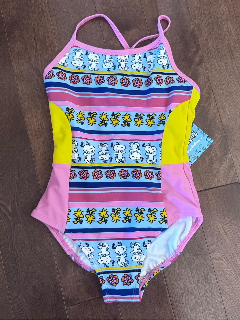 BNWT Hanna Andersson Peanuts Girls One-Piece Swimsuit size 120 (6/7)
